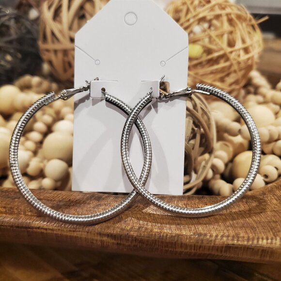 Jewelry - Big Silver Hoop Earrings 0034